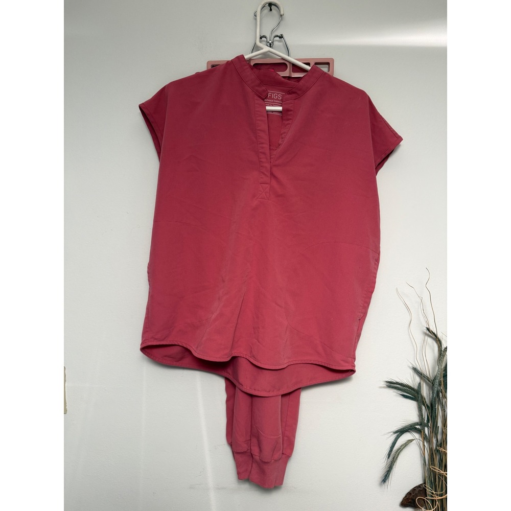 FIGS Women Pink Rose Technical Collection Scrub Set V-Neck Top Jogger Pants M MP